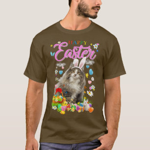 Bunny Norway Forest Cat Happy Paaseieren T-shirt