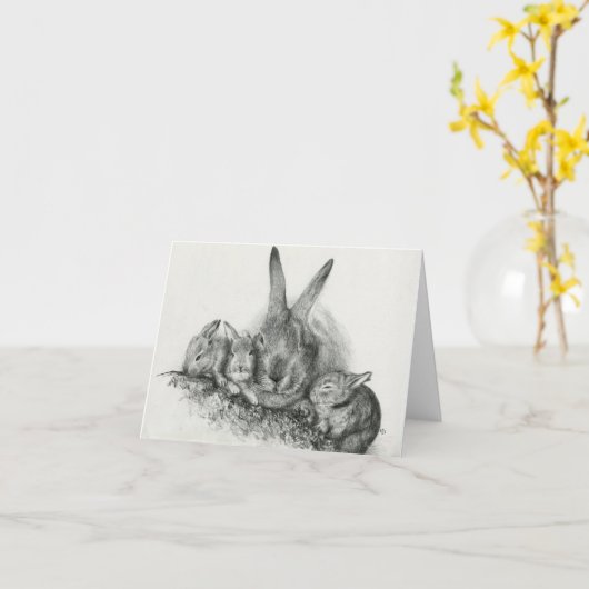 Bunny Notecards Kaart (Gele Bloem)