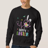 Bunny Nurse Stethoscope Happy Easter Eggs Rabbit N Trui (Voorkant)