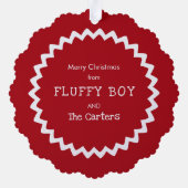 Bunny on Antique Trunk with Red Stocking Ornament Kaart (Achterkant)