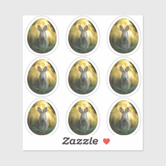 Bunny on Egg Sticker (Vel)