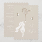 Bunny on the Breeze Gender Neutral Baby shower Kaart (Voorkant / Achterkant)