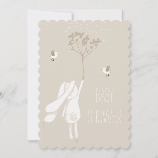 Bunny on the Breeze Gender Neutral Baby shower Kaart (Voorkant)