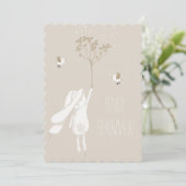Bunny on the Breeze Gender Neutral Baby shower Kaart (Staand voorkant)