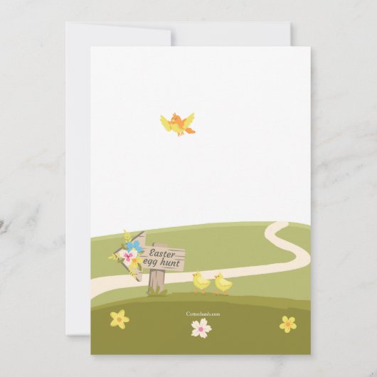 Bunny on zijnway Easter Invitation Kaart (Achterkant)