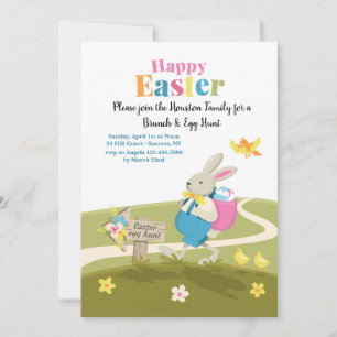 Bunny on zijnway Easter Invitation Kaart