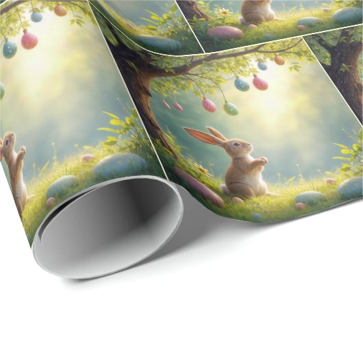 Bunny onder een easter egg tree cadeaupapier (Rol Hoek)