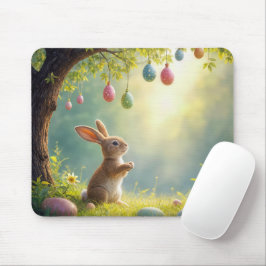 Bunny onder een easter egg tree muismat