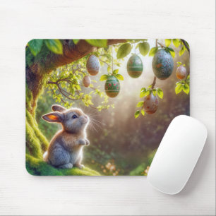 Bunny onder een easter egg tree muismat