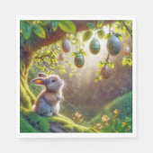 Bunny onder een easter egg tree servet (Voorkant)