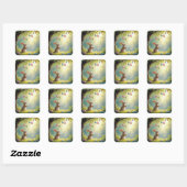 Bunny onder een easter egg tree vierkante sticker (Vel)