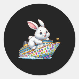 Bunny op cruiseschip Paaseieren Kostuum Kinder Tod Ronde Sticker