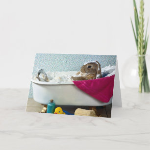 Bunny op de Tub-Moederdag Kaart