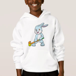 Bunny op Field hockey met Hockey stick