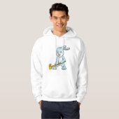 Bunny op Field hockey met Hockey stick Hoodie (Voorkant volledig)