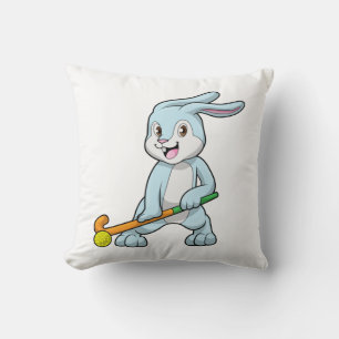 Bunny op Field hockey met Hockey stick Kussen