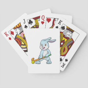 Bunny op Field hockey met Hockey stick Pokerkaarten