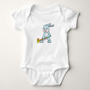 Bunny op Field hockey met Hockey stick Romper