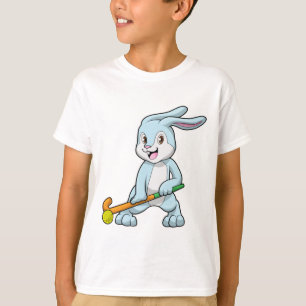 Bunny op Field hockey met Hockey stick T-shirt