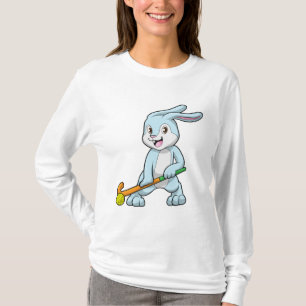Bunny op Field hockey met Hockey stick T-shirt