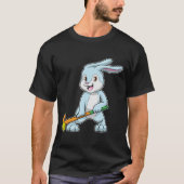 Bunny op Field hockey met Hockey stick T-shirt (Voorkant)