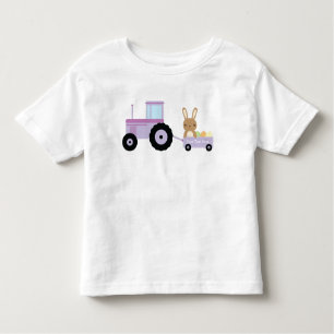 Bunny op Tractor voegt Jouw tekst toe aan Personal Kinder Shirts