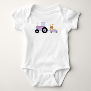 Bunny op Tractor voegt Jouw tekst toe aan Personal Romper