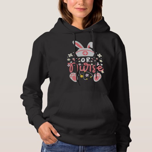 Bunny OR Nurse Cute Bunny Ears Hat Operating Room  Hoodie (Voorkant)