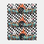 Bunny Oranje auto racing Print Fleece Deken (Voorkant)