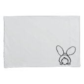 Bunny outlined light grey Pillow case set Kussensloop (Voorkant-Rechts)