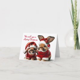 Bunny Paar Kerstmis Kaart