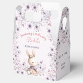 Bunny Paarse Bloemen Spring Meisje Baby shower Kle Bedankdoosjes (Geopend)