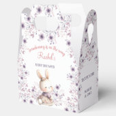 Bunny Paarse Witte Bloemen Spring Meisje Baby show Bedankdoosjes (Geopend)