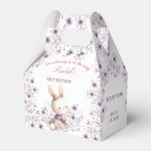 Bunny Paarse Witte Bloemen Spring Meisje Baby show Bedankdoosjes (Voorkant Zijde)