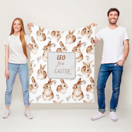 Bunny Paasdeken – Eigen NAAM Fleece Deken (In situ)