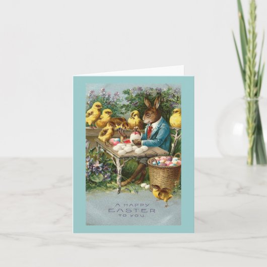 Bunny Paaseieren  Feestdagen Kaart (Voorkant)