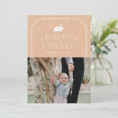  Bunny Paasfotokaart - Oranje Kaart (Staand voorkant)