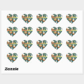 Bunny Paasmodern Collectie Hart Sticker (Vel)