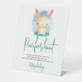 Bunny Pacifier jachtgame baby shower Reclamebord Met Voetstuk (Voorkant)