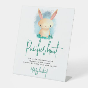 Bunny Pacifier jachtgame baby shower Reclamebord Met Voetstuk
