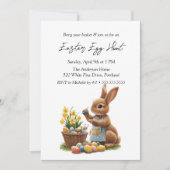 Bunny Painting Eggs Easter Egg Hunt Kaart (Voorkant)
