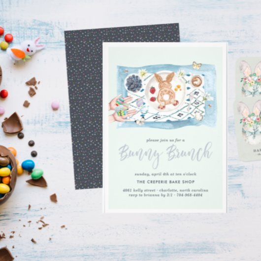 Bunny Pannenkoeken | Pasen Bunny Brunch Kaart