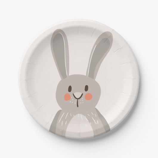 Bunny Paper Borden Baby shower Bosdieren Papieren Bordje (Voorkant)