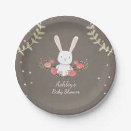 Bunny Paper Borden Baby shower Woodland Pink Girl Papieren Bordje