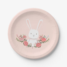 Bunny Paper Borden Baby shower Woodland Pink Girl Papieren Bordje