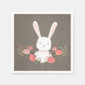 Bunny Paper Napkin Woodland Bloemen Rustiek Meisje Servet (Voorkant)