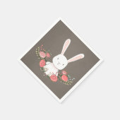 Bunny Paper Napkin Woodland Bloemen Rustiek Meisje Servet (Hoek)