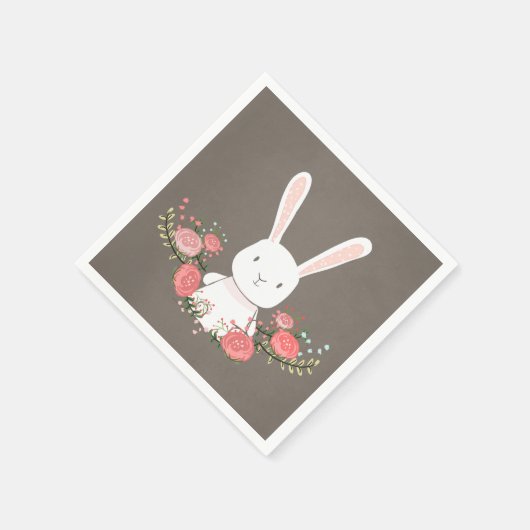 Bunny Paper Napkin Woodland Bloemen Rustiek Meisje Servet (Hoek)