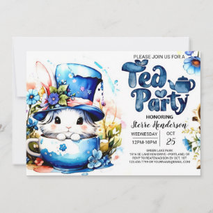 Bunny Par-Tea Waterverf Baby shower Kaart
