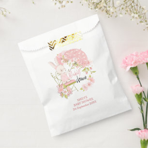 Bunny Paraplu Bloemen Naam Datum Meisje Baby showe Bedankzakje